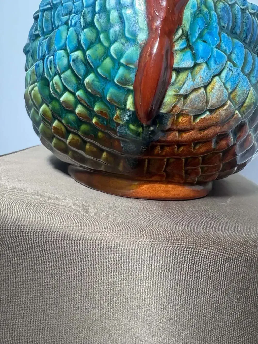 Vintage Ceramic Turkey Covered Candy Dish Thanksgiving Fall Decor